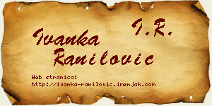 Ivanka Ranilović vizit kartica